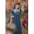 Load image into Gallery viewer, [Jinkyoku Series] ★One Piece★ Retro Dress Cute Ladies Date Shooting Design Color Scheme Blue Blue
