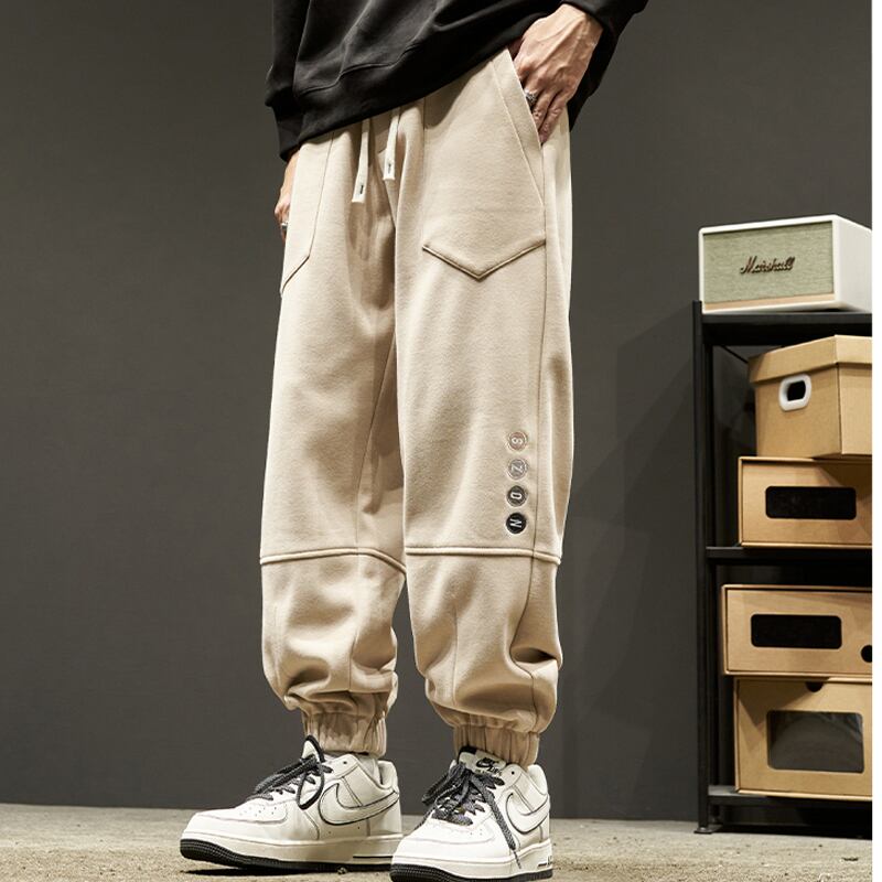 [Szon Series] ★Casual Pants★ 2color Regular type Fleece lining type Bottoms Unisex Men's Dark Gray Light Brown