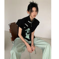 Load image into Gallery viewer, [Miyakoya Series] ★Chinese style shirt★ Tops, Chinese clothes, improved Tang clothes, retro, easy to match, black, slimming
