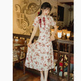 Load image into Gallery viewer, [Hanasha Castle Series] ★China style dress★ Floral pattern, retro, improves temperament, long length, SML, short sleeves, summer, festivals
