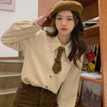 Load image into Gallery viewer, [Koshinke Series]★Shirt with tie★ Tops 3 colors Cute Easy to match Beige Light brown Pink
