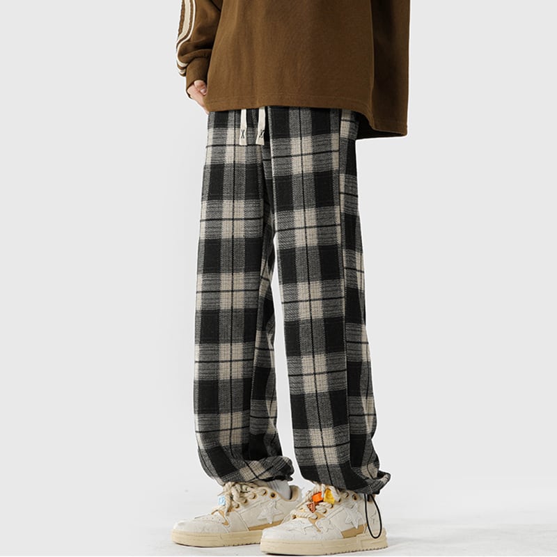 [GUIXIE Series] ★Casual Pants★ 2color Bottoms Trousers Unisex Men's Plaid Pattern Large Size Easy to Match