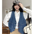 Load image into Gallery viewer, [KEKE Series] ★Vest★ Tops Denim Jeans Stylish Cute Button Hat Easy to match
