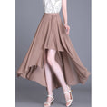 Load image into Gallery viewer, [Kunbanran Series]★Skirt★ 2color Bottoms Chiffon Irregular Slimming Black Brown Large size
