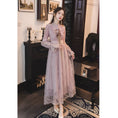 Load image into Gallery viewer, [Kasa no Castle Series]★China style dress★ Lace Princess Light Purple Long Sleeve Date Cute Retro
