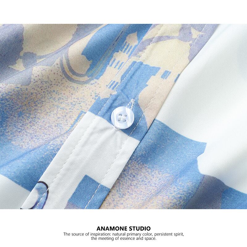 [ANAMONE STUDIO Series]★Shirt★ 2color Tops Short Sleeve Shirt Unisex Men's Thin Cool