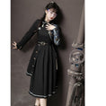 Load image into Gallery viewer, Manager recommended! [Dust Smoke Cloud Dream---Fightless City Series] ★China style dress★ With belt, long sleeves, switching, floral pattern, black, black, irregular, SML
