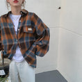 Load image into Gallery viewer, [XIAOXINJIA Series]★Shirt★ 2color Long Sleeve Shirt Tops Ladies Plaid Fashion Color Scheme
