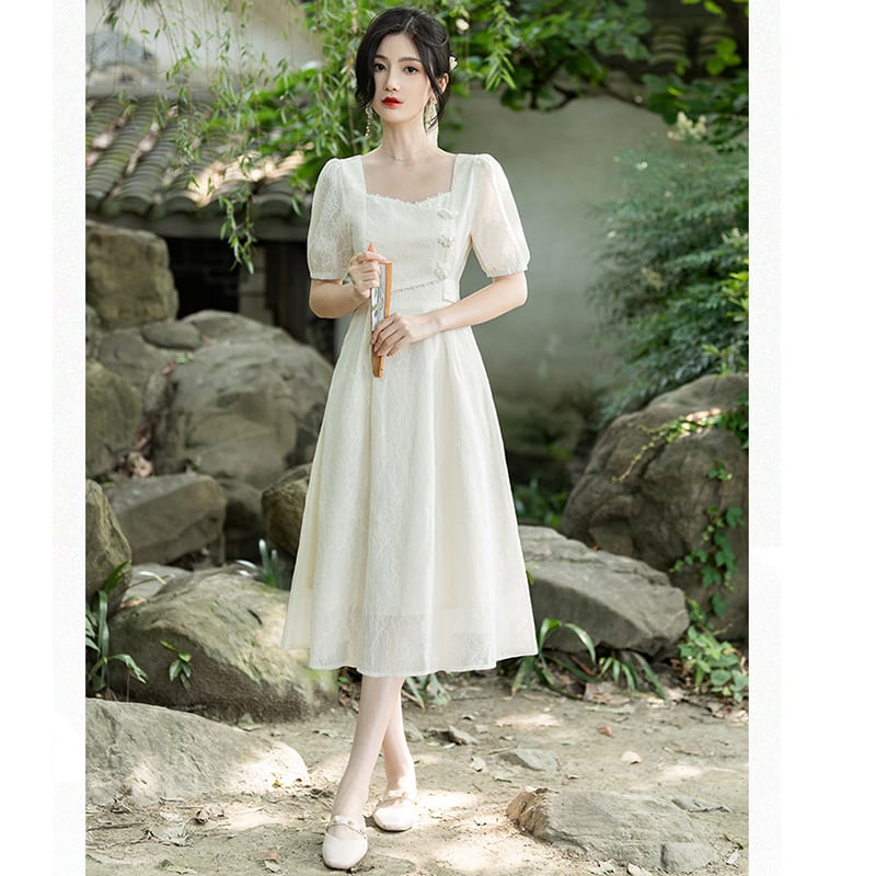 [Rinroki Series] ★Chinese style dress★ Dress for improving temperament, commuting, weddings, dates, women's summer clothes