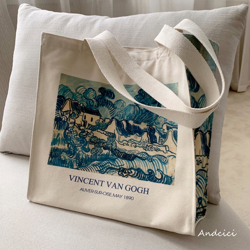 [Andcici Series]★Bag★ Tote bag, large capacity, oil painting style, date, commuting to work, school, cute, ladies, easy to match