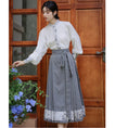 Load image into Gallery viewer, [WUJIA Series] ★Chinese style skirt★ Bottoms Maki skirt Hanfu skirt Shinjeongshi Gray Switching
