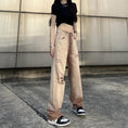 Load image into Gallery viewer, [SUFEI Series]★Denim Pants★ Trousers Bottoms Casual Distressed Unisex Brown Fashion
