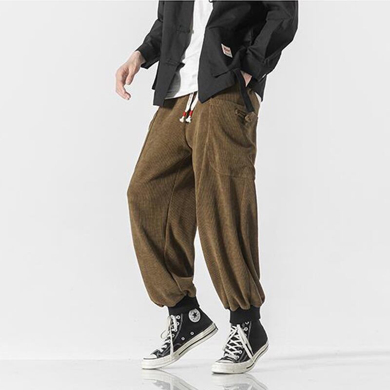 [輕甜 Series]★China style trousers★Casual pants 3color Unisex Men's Large size Blue Black Brown