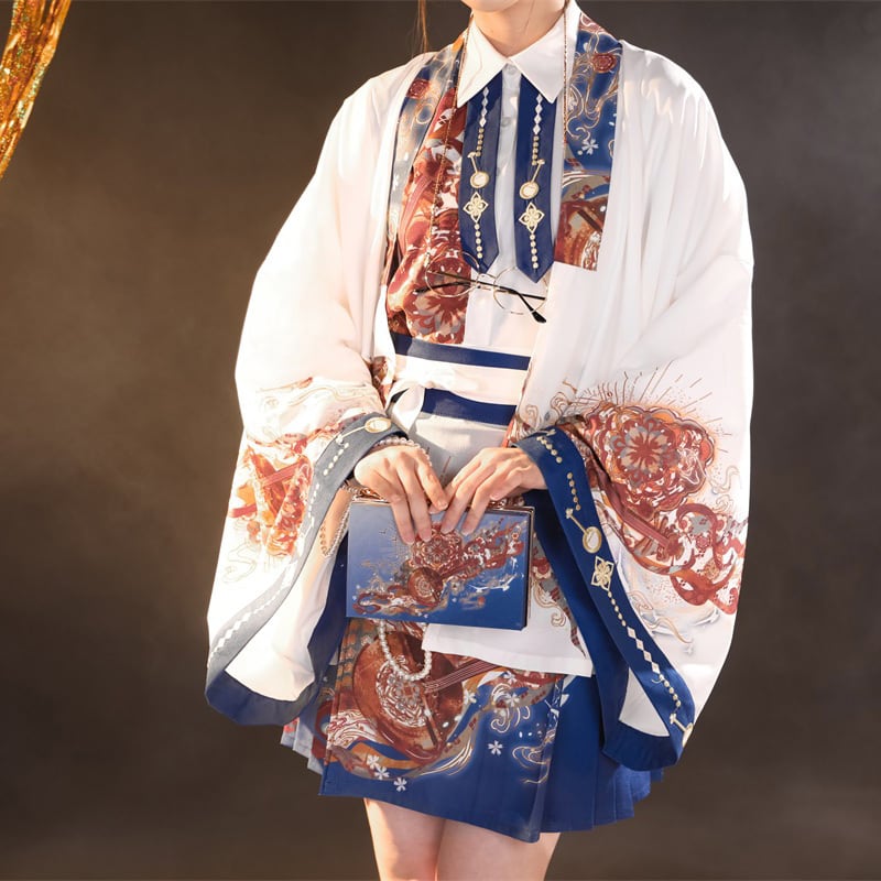 [Dust Smoke Cloud Dream --- Biwa Song Series] ★China style skirt★ Bottoms, wind skirt, Chinese elements, Chinese clothes, print, cute