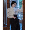 Load image into Gallery viewer, [Only you series]★China style setup, single item order★ Shirt or skirt, improves temperament, beige black
