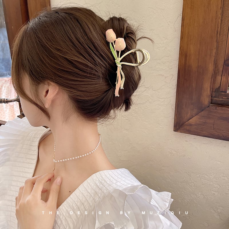 [Kiko Autumn Series]★China style hair ornament★ 3 colors 2 types Old-fashioned ladies accessories Type A Purple Pink Blue Purple