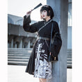 Load image into Gallery viewer, [Kyodo Series] ★China Style Skirt★ China Clothes Pleated Skirt SML LL Print High Waist Black Black
