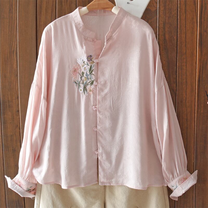 [Qing Series]★China style tops★ 4color shirt, summer clothes, spring clothes, embroidery, long sleeve shirt, improves temperament, cute