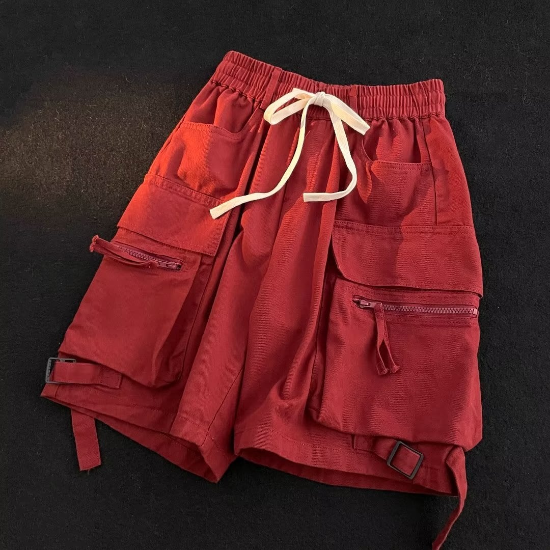 [PV Series] ★Shorts★ 2color Bottoms Casual Shorts Unisex Men's Black Red Easy to match