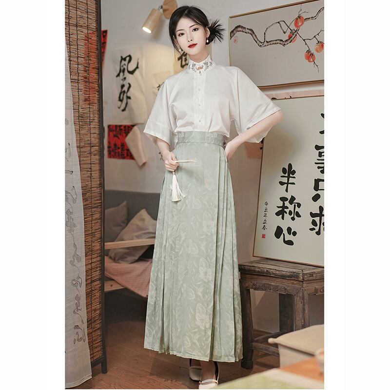 [EQINGDIAO Series]★China style skirt★Bottoms Window skirt Chinese elements Chinese clothing skirt Green Green Easy to match