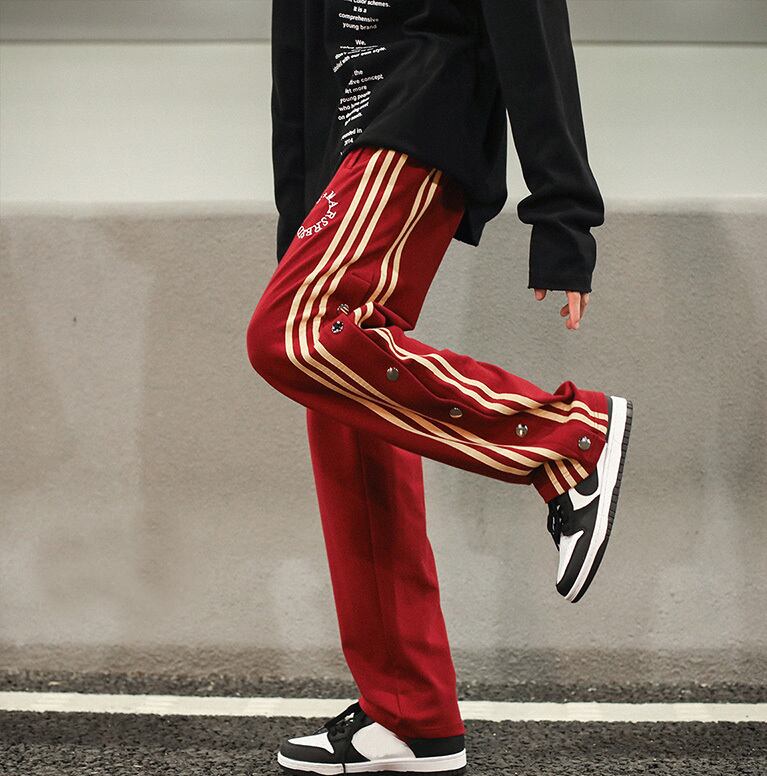 [HANLICHEN Series] ★Casual Pants★ 2color Bottoms Unisex Men's Vertical Stripes ML XL 2XL