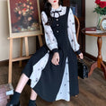 Load image into Gallery viewer, [Dong Xiaojie Series] ★Long Sleeve Dress★ Large Size Women's Dress Switching Commuting Floral Pattern Ribbon Cute
