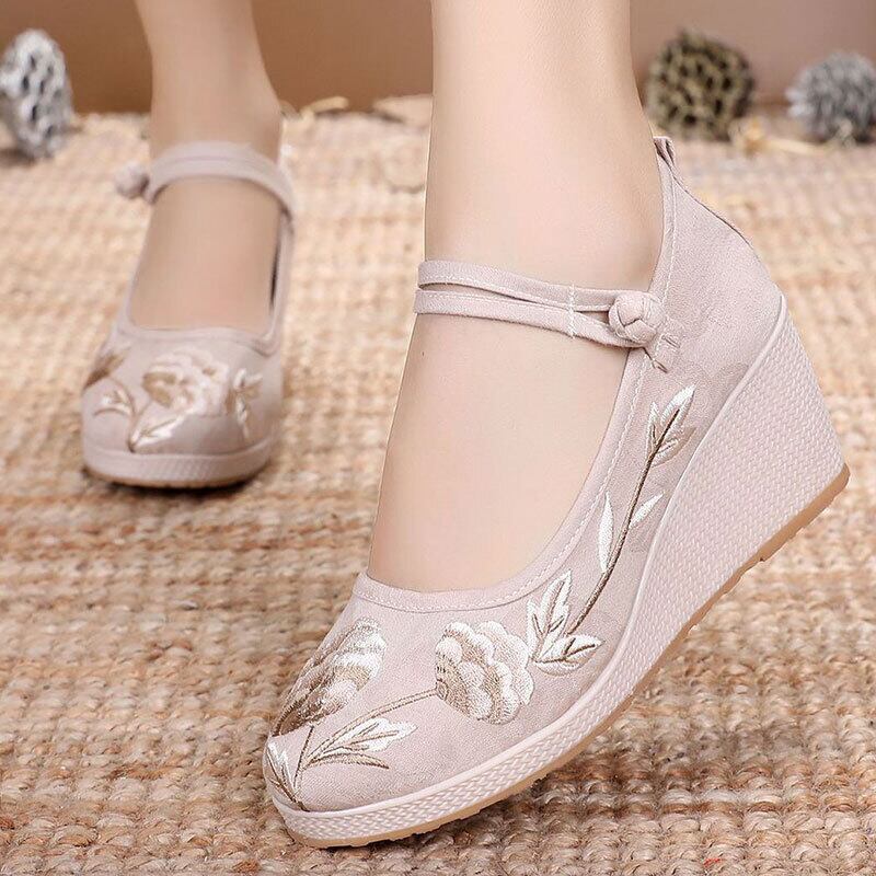 [RUIXUAN Series]★Embroidered shoes★ 2color Chinese shoes Ethnic style Tang-style Hanfu shoes Chinese clothes Size 35-40 Beige Blue Easy to match