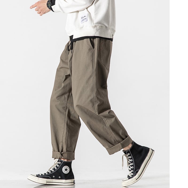 [BIGEMAN Series] ★Casual Pants★ 2color Quarter-length Bottoms Pants Unisex Men's Large Size Retro Commuting