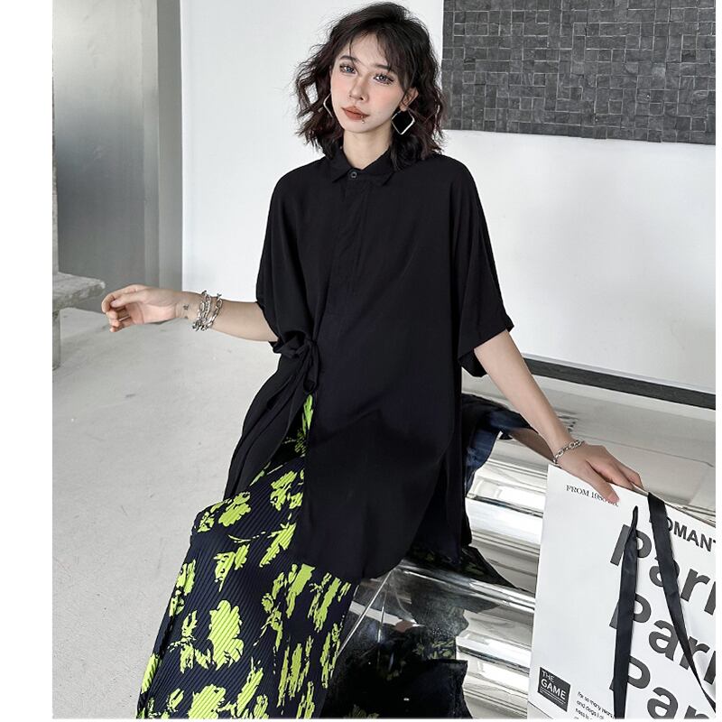 [YIDAO Series]★T-shirt★ Tops 2color Simple Slimming Fashion Easy to match Black White