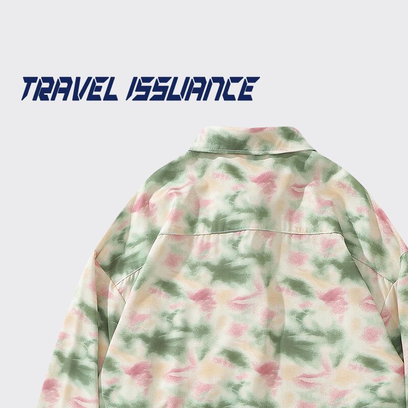 [TRAVEL ISSUANCE Series]★Shirt★ Long sleeve shirt tops unisex men's retro cute casual