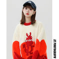 Load image into Gallery viewer, [Fujiiman Series] ★Sweater★ 3color Knit Tops Cartoon Dragon Unisex Men's Black Red Pink New Year
