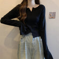 Load image into Gallery viewer, [DINGNING Series] ★Knit tops★ Tops Easy to match, slim, slimming, large size, black, black
