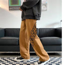 [XUSHANG Series] ★Casual Pants★ 2color Bottoms Pants Unisex Men's Alphabet Blue Coffee Color