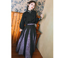 Load image into Gallery viewer, [Kokaisha --- Bamboo Series] ★China style skirt★ Switchable bottoms, bamboo pattern, slimming, easy to match, black, purple
