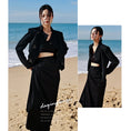 Load image into Gallery viewer, [Daiseiryusu Series]★China style blazer★Outer slim switching retro black black irregular
