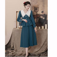 Load image into Gallery viewer, [Tatsuze Chenis Series]★Setup★ 2-piece set Tops + Skirt Blue Blue Slimming Date Commuting SML
