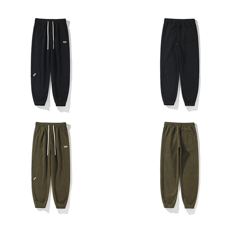 [BIGEMAN Series] ★Casual Pants★ Brushed lining 3color Bottoms Pants Unisex Men's Large Size Green Black Coffee Color