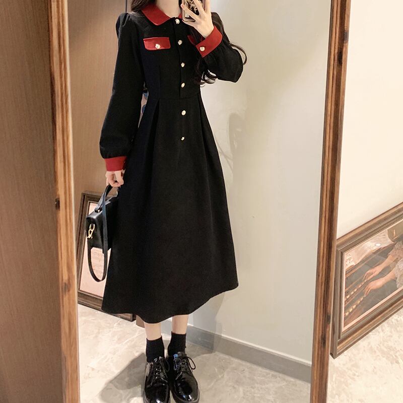 [Dong Xiaojie Series] ★Dress★ Color scheme: Large size, cute, black, long length