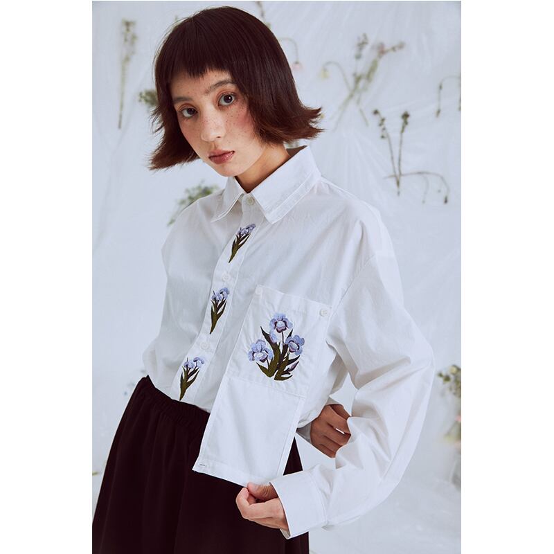 [Yangji Great Dream Series]★China Style Shirt★ Tops Ichihatsu Embroidery Original Long Sleeve Shirt Fashion