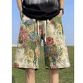 Load image into Gallery viewer, [CHAOMEICHEN Series] ★Shorts★ Floral pattern bottoms, short length pants, unisex, men's, large size, elastic waist
