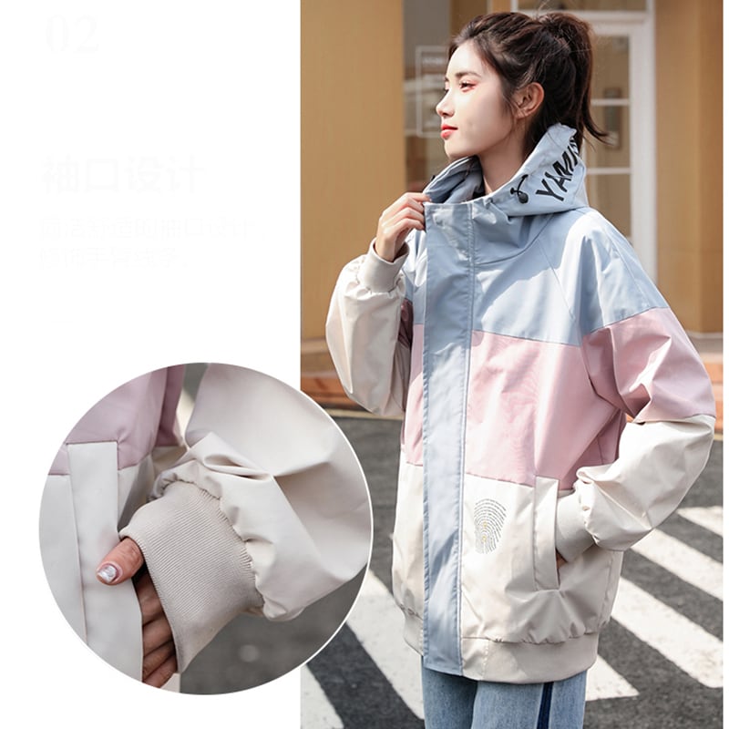 [JJRL Series] ★Jacket★ 2color outerwear Color scheme Stylish Casual Pink Gray Easy to match