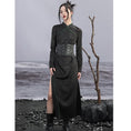 Load image into Gallery viewer, [Da Qinglong Shu Series]★Chinese style dress★ Improved Chinese dress, long sleeves, switching, long length, original, improves temperament, Chinese clothes, black
