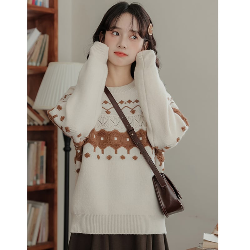 [RUOMUXI Series]★Sweater★ Knit tops Improve your temperament Women's Stylish Easy to match