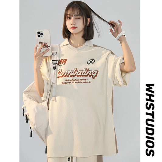 [SENSU Series]★Setup★ 3color POLO neck + shorts summer clothes unisex men's beige gray black