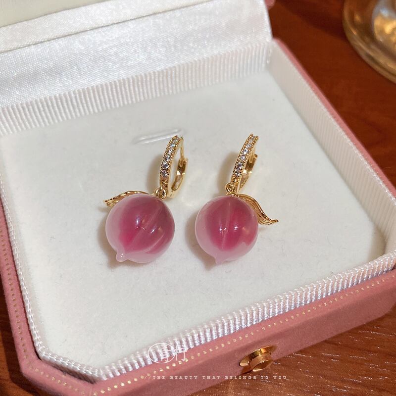 [Blue Series]★Earrings★ Pair of Earrings, Women's Accessories, Pink, Cute, Improves Temperament, Date, Commuting