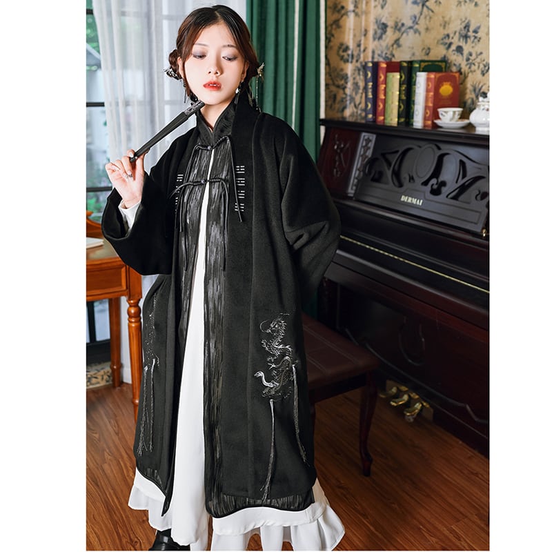 [Kokaisha---Gyounma Series] ★Chinese style setup★ Dress + long vest 2-piece set Cute