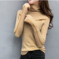 Load image into Gallery viewer, [YINUO Series]★Knit Tops★ 3color Tops Sweater Turtleneck Simple Black Blue Yellow
