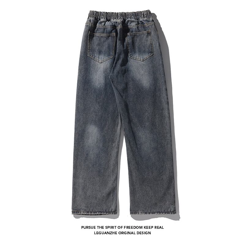 [BIGEMAN series]★Denim pants★ 2color bottoms pants men's large size gray blue black