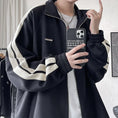 Load image into Gallery viewer, [BIGEMAN Series]★Jacket★ Outerwear 2color Unisex Men's Large Size Vertical Stripes Black Blue Simple
