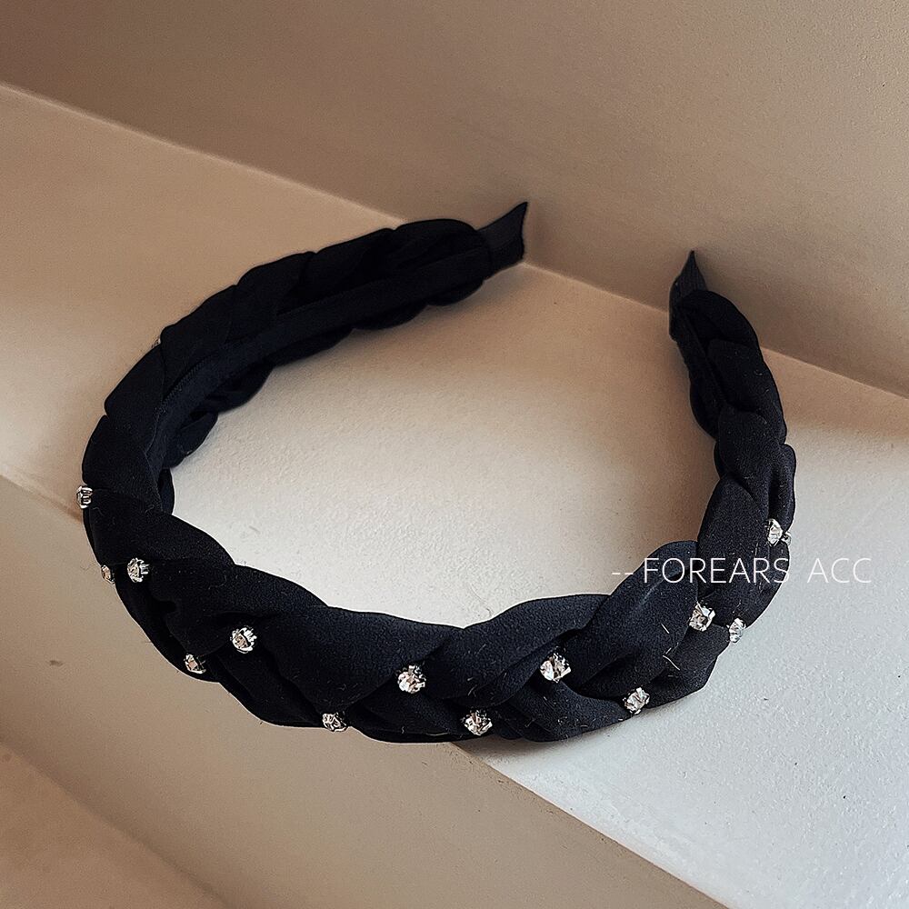 [FOREARS Series] ★Headband★ Hair Ornament Ladies Accessory Chamois Leather Carpet Simple Black Black